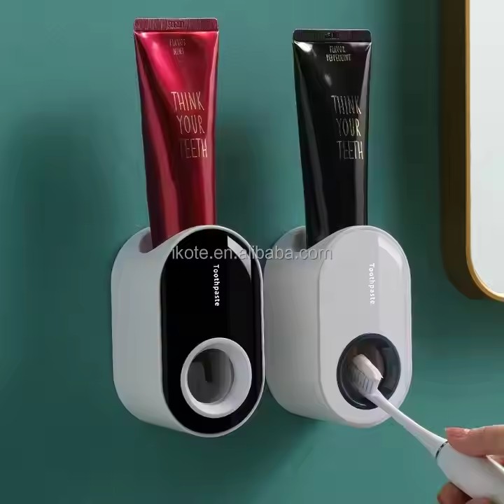 Wall-mounted Plastic Bathroom Accessories Sets Automatic Toothpaste Dispenser
