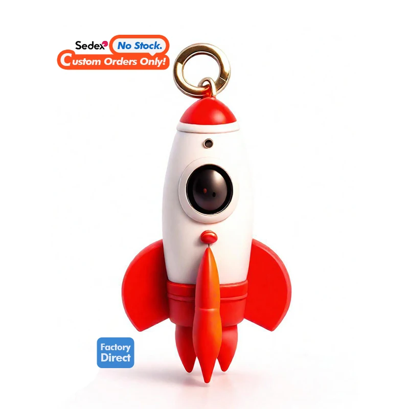 Custom Rocket Shape Keychain Soft Pvc Personalised Key Ring 3d Rubber Keychains