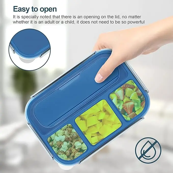 Modern Design 4-Compartment Large Plastic Lunch Box 