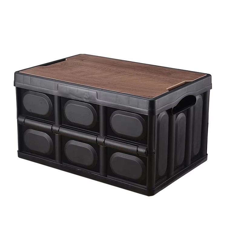 2022 High Quality Camping Storage Box Outdoor Foldable Storage Box with Lid 50L Plastic Boxes Storage