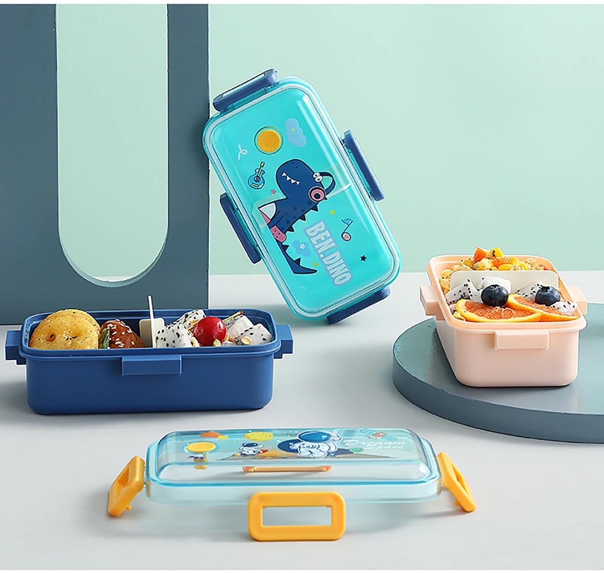  PP Plastic Cartoon Unicorn Kids School Bento Food Container 