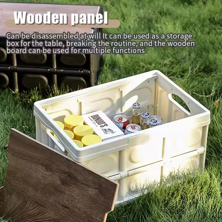 2022 High Quality Camping Storage Box Outdoor Foldable Storage Box with Lid 50L Plastic Boxes Storage