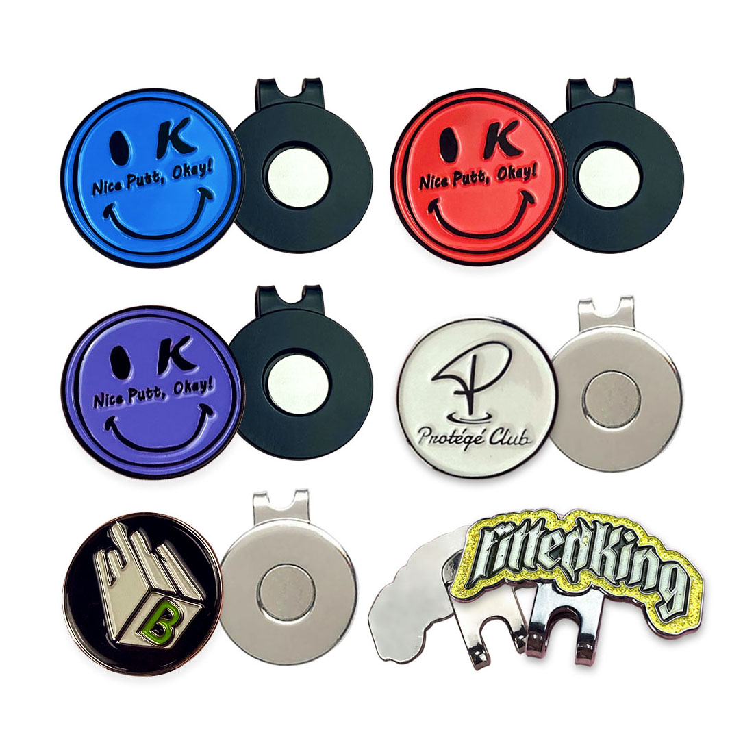  Metal Line Clip Stamp Hat Set Pin Badge  Golf Ball Marker