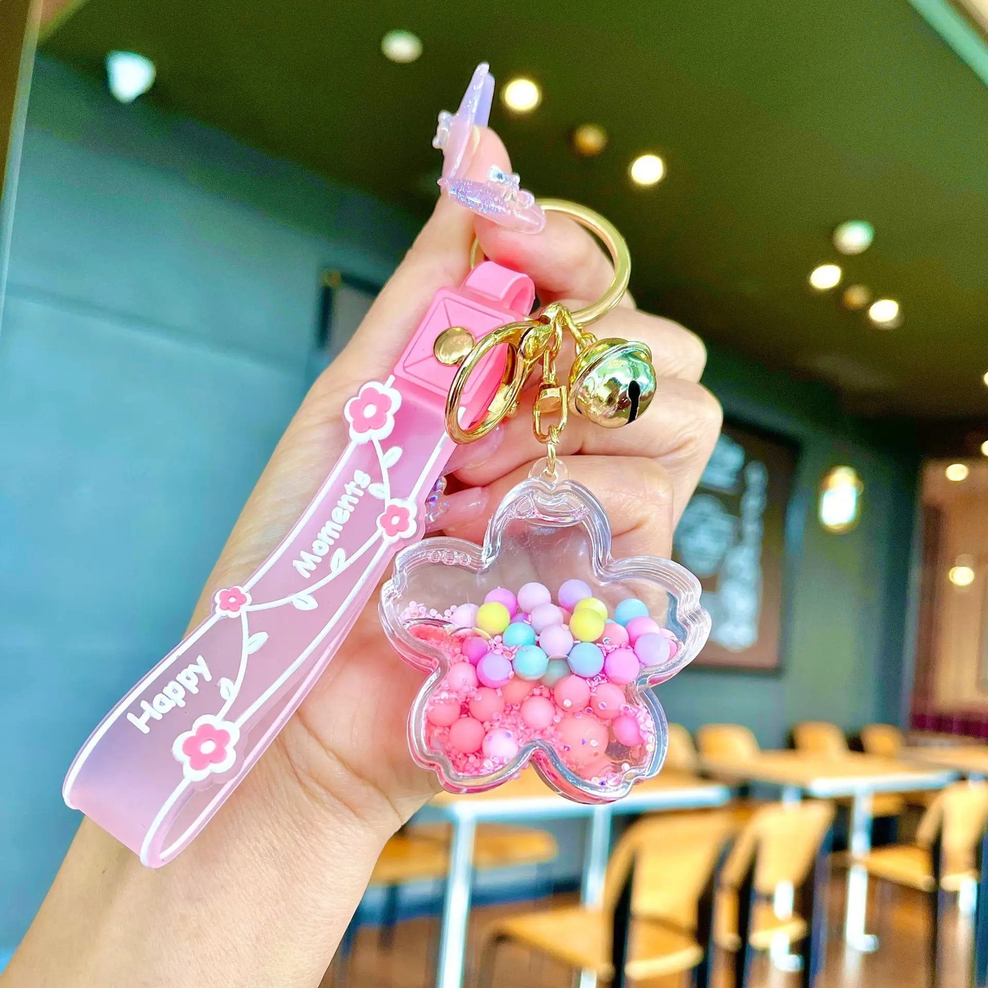 Acrylic Bagpack Pendant Car Key Ring Cute Liquid Lollipop Keychain