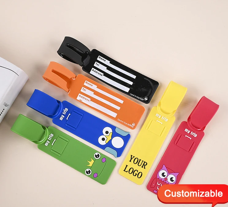 Silicone Luggage Tag Cute Animal Stripes Portable Boarding Tag 