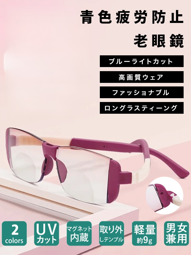 調光機能付き遠近両用老眼鏡