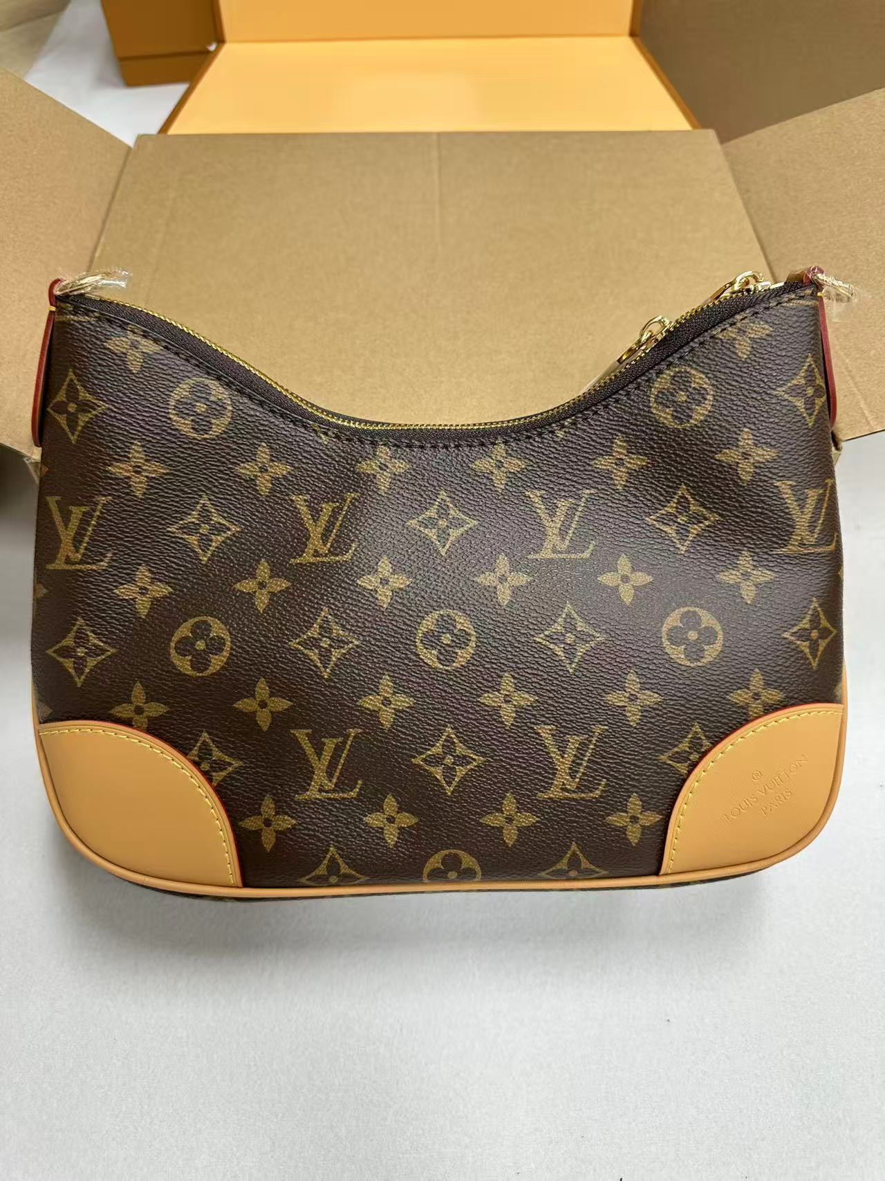 經典老花黃皮單肩包