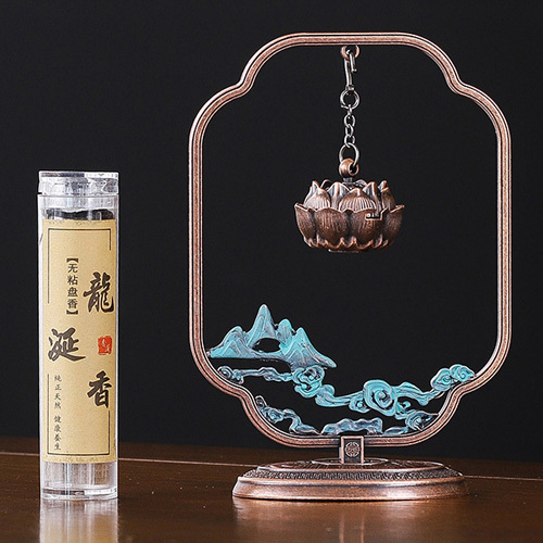 喜上眉梢蓮花花爐（黃古銅）+盤香