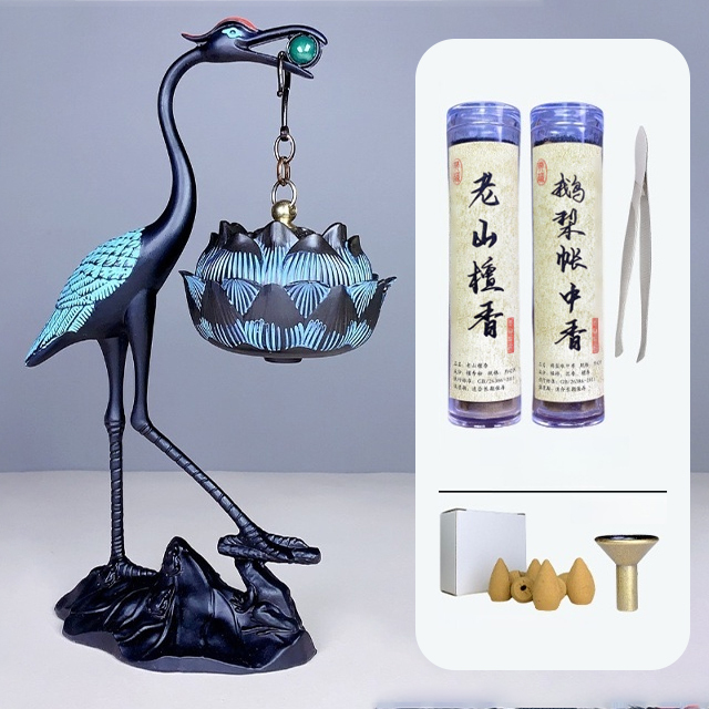 祥瑞仙鶴蓮花香爐