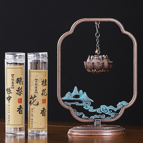 喜上眉梢蓮花花爐（黃古銅）+盤香