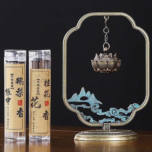 喜上眉梢蓮花花爐（黃古銅）+盤香