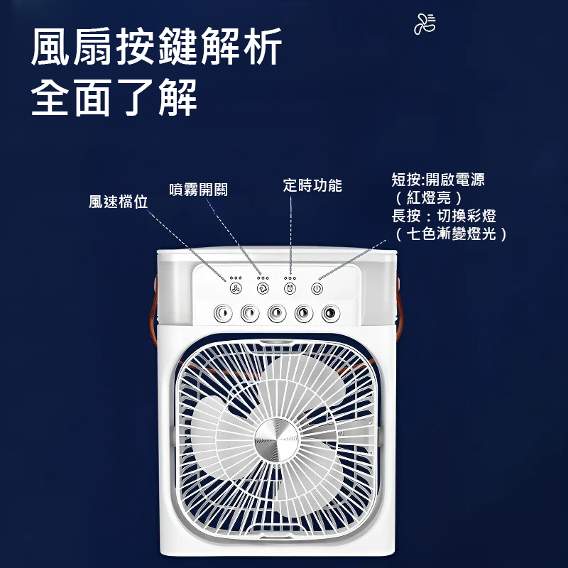 【大风力长续航】冷感净化制冷风扇
