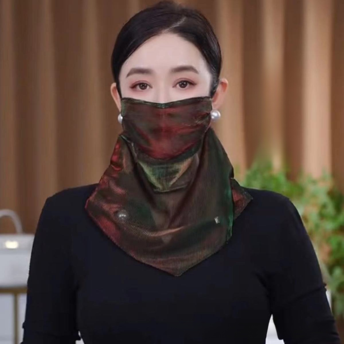 多功能炫彩磁扣防曬面紗