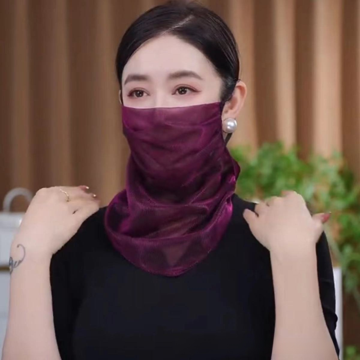 多功能炫彩磁扣防曬面紗