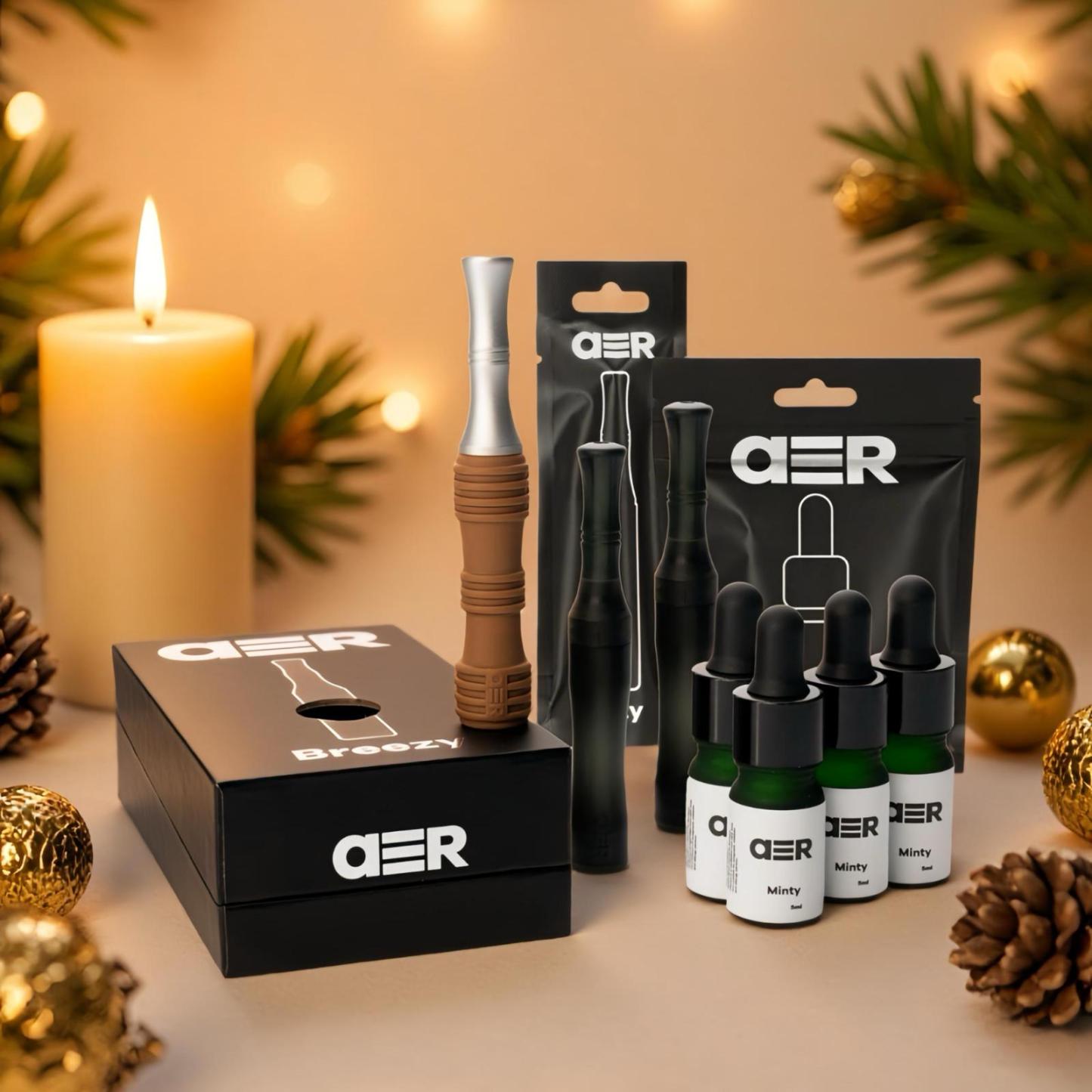 🎄 AER 聖誕限定禮盒套裝｜Breezy ×1 + Plenty ×4 + Eazy ×2