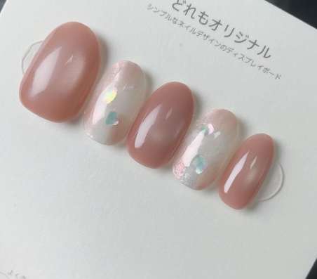 【1106】春ピンク アセテートネイル