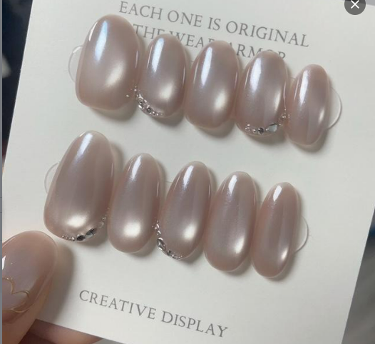 【1112】くすみピンク大人シャレネイル