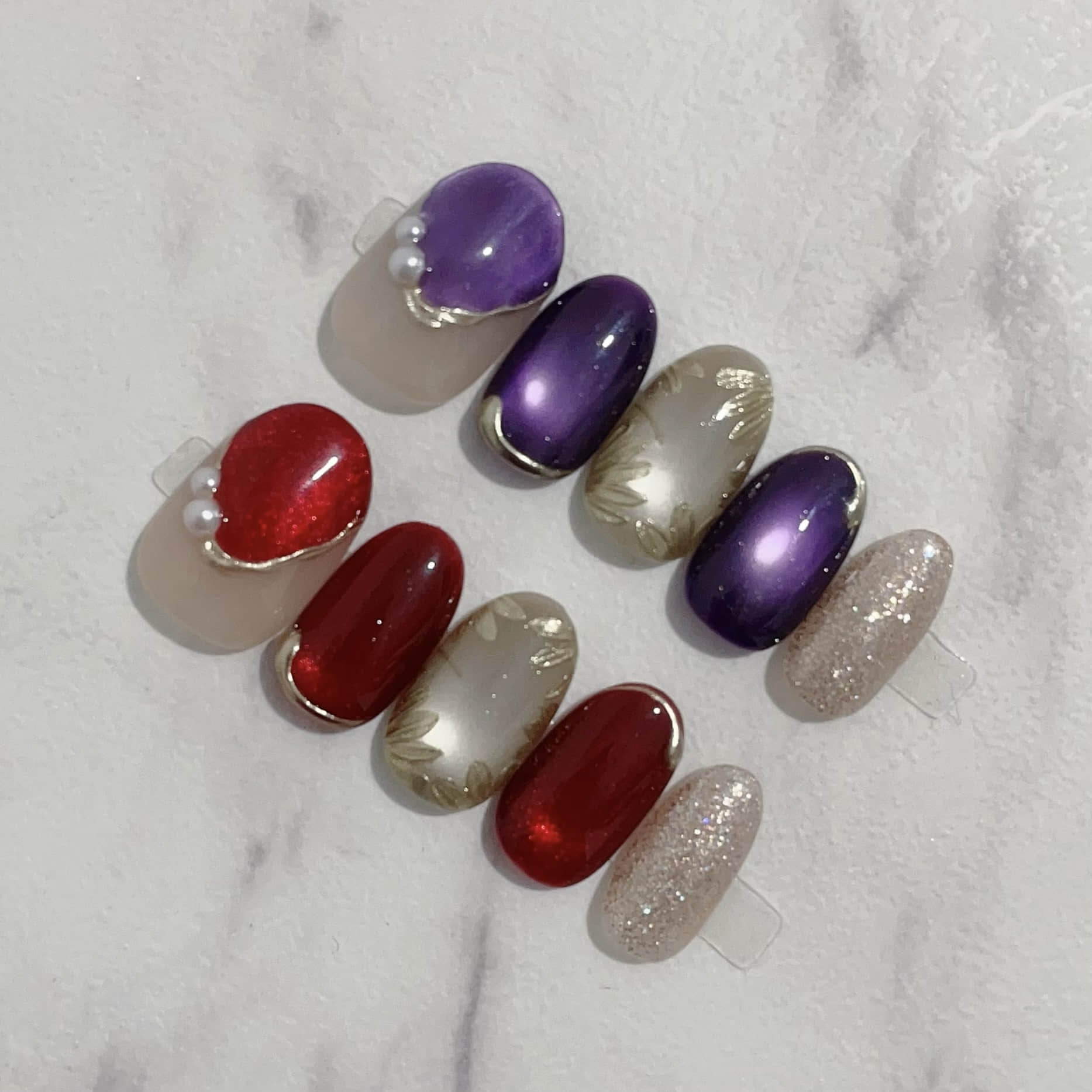 【1055】蒼穹雰囲気マグネットネイル