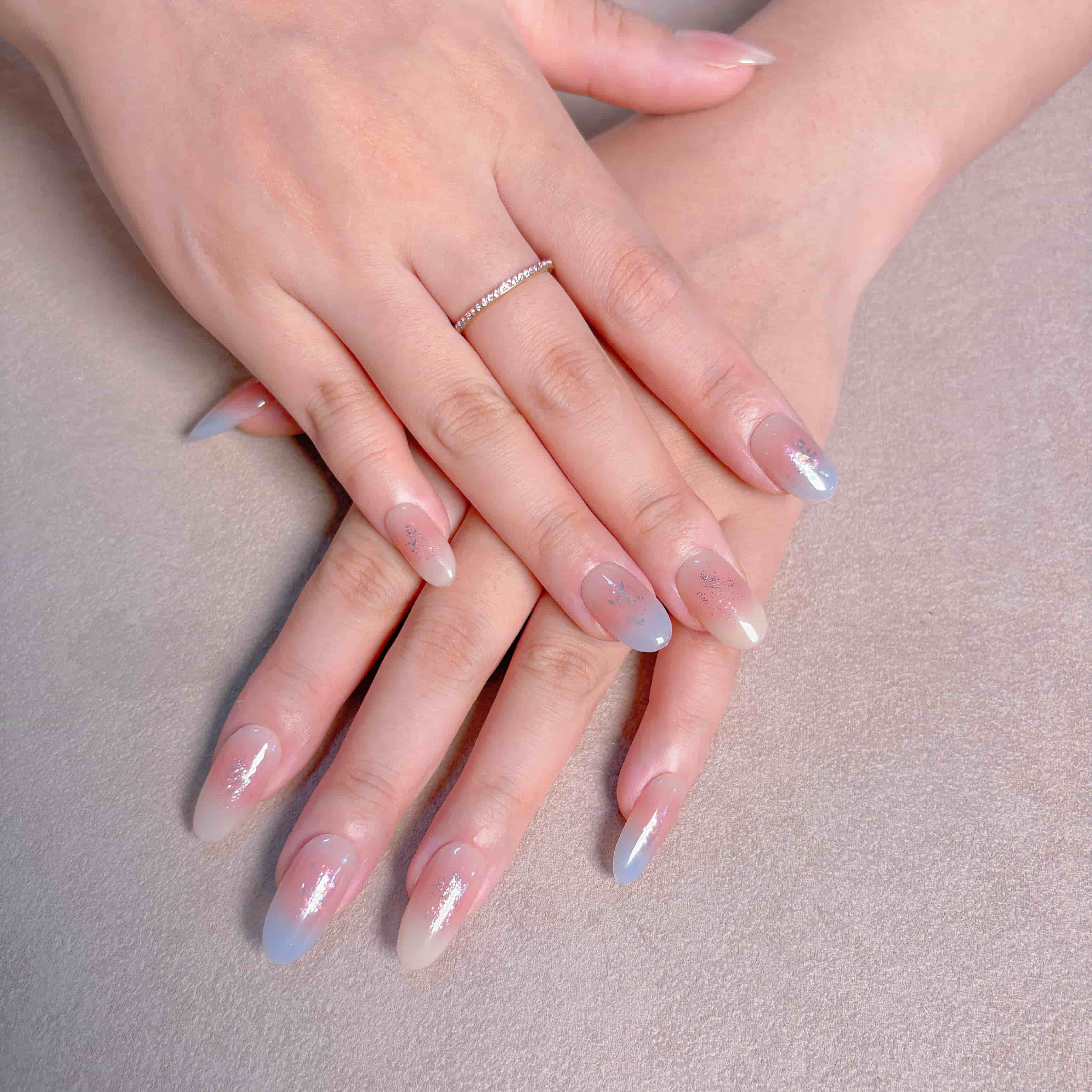 361】ピンク✖️フレンチネイルチップ