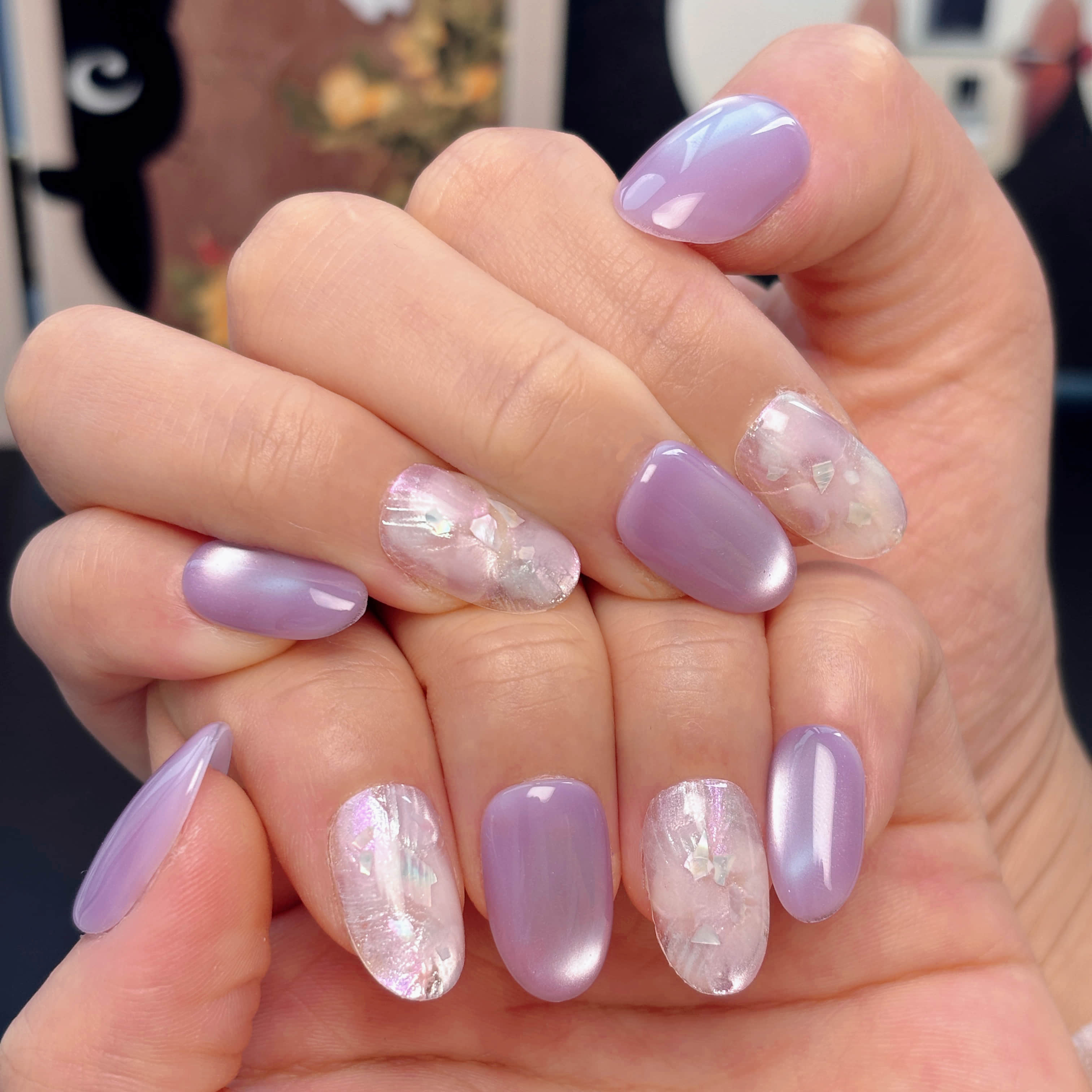 【1104】紫陽花 アセテートネイル