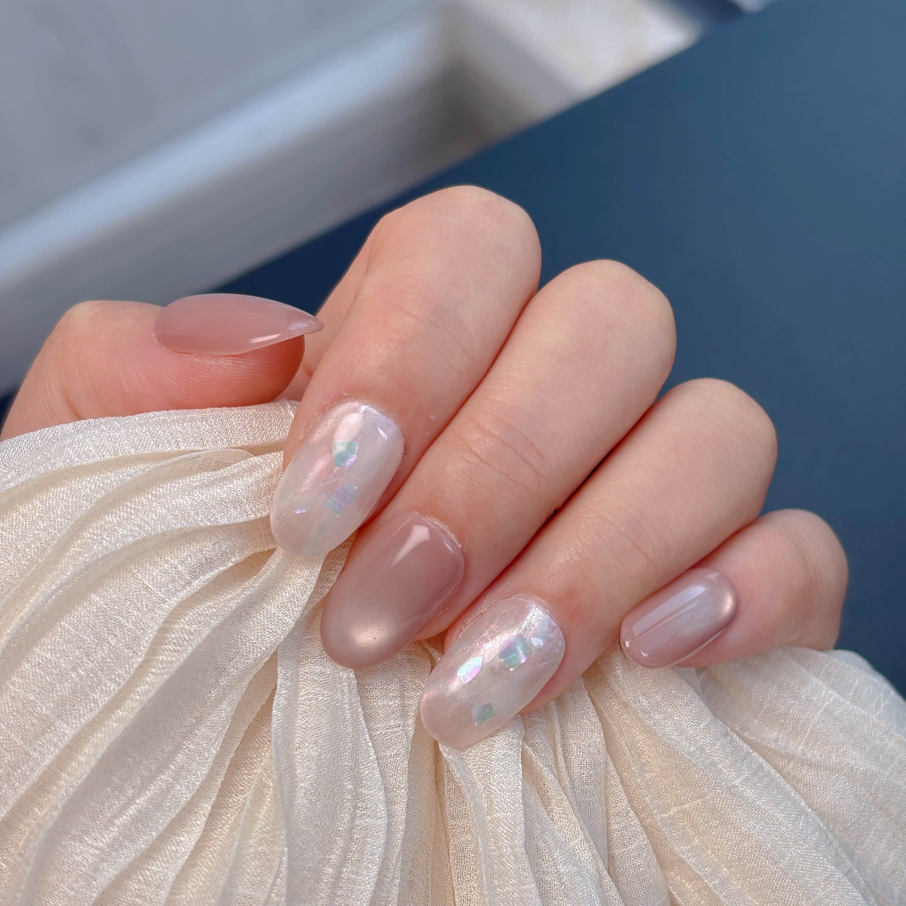 【1106】春ピンク アセテートネイル