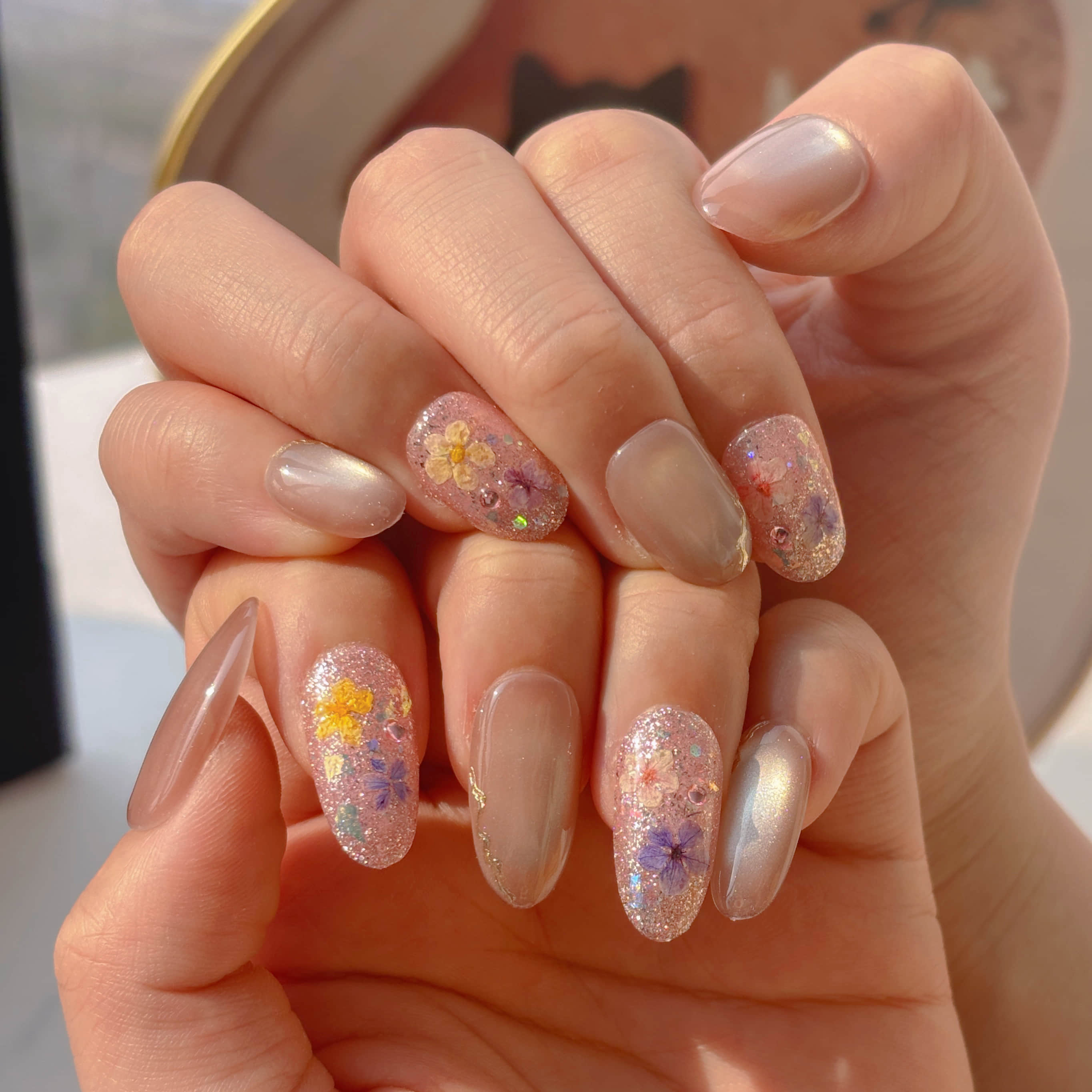 【1113】春限定押し花マグネットネイル