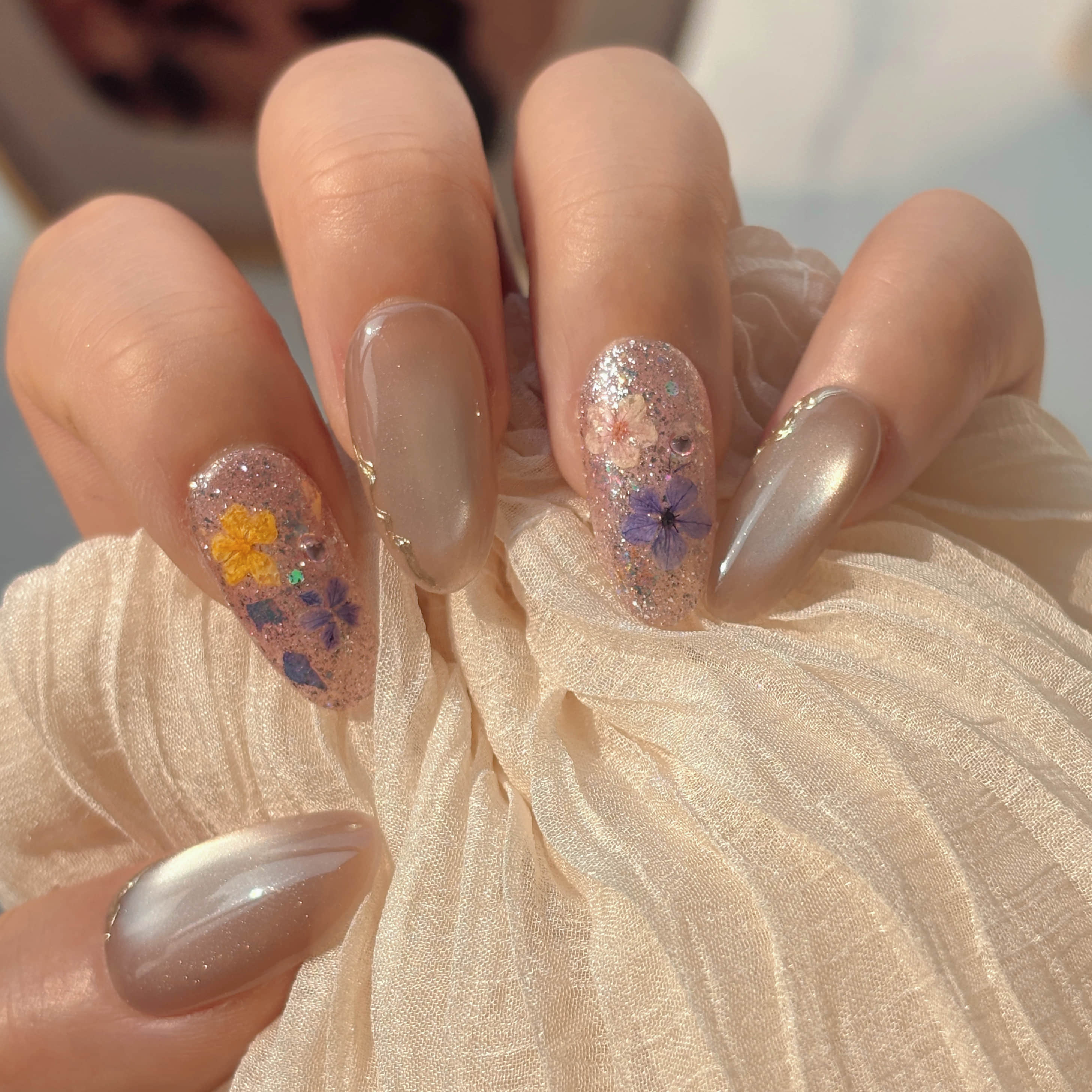 【1113】春限定押し花マグネットネイル