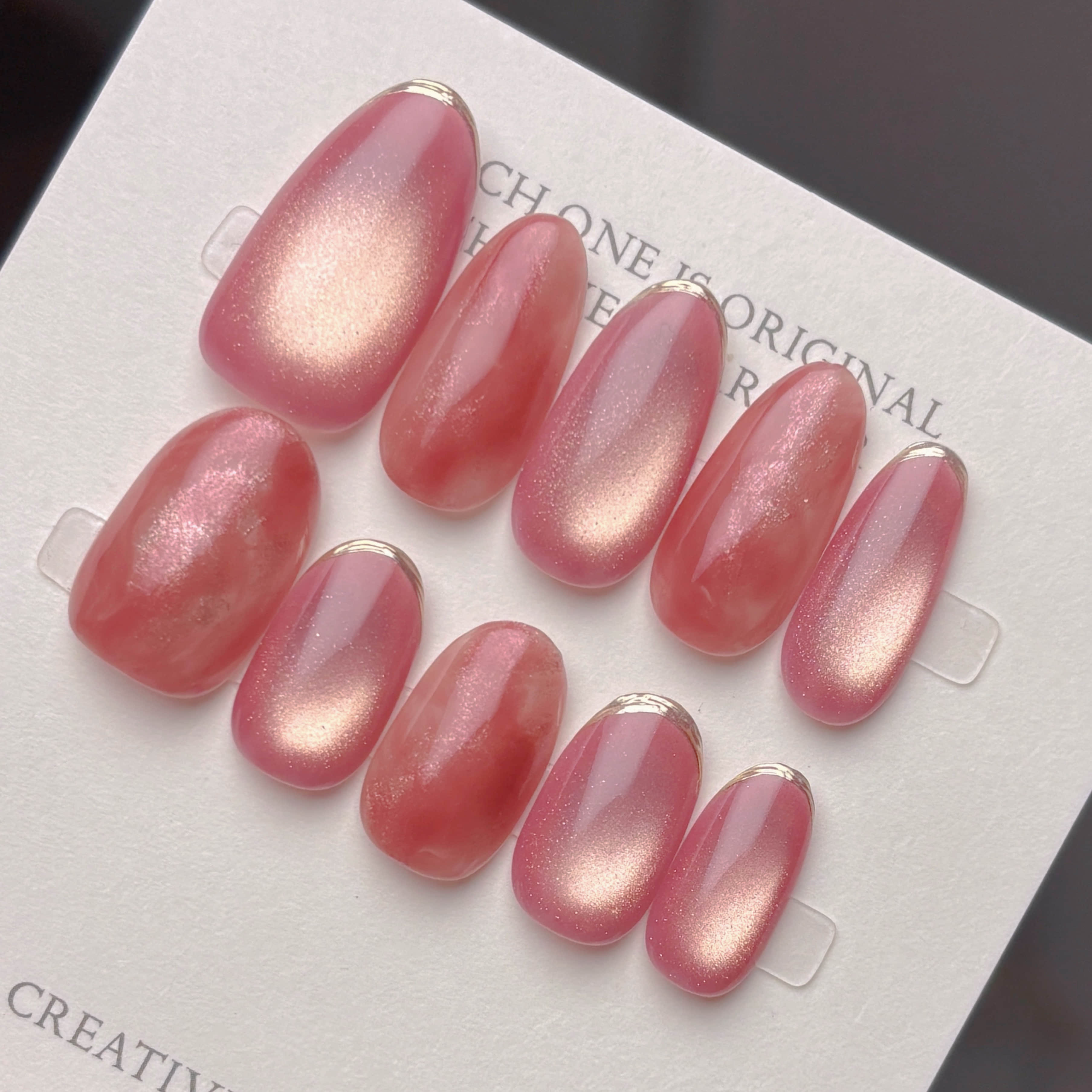 【1087】可愛いピンクマグネットネイル