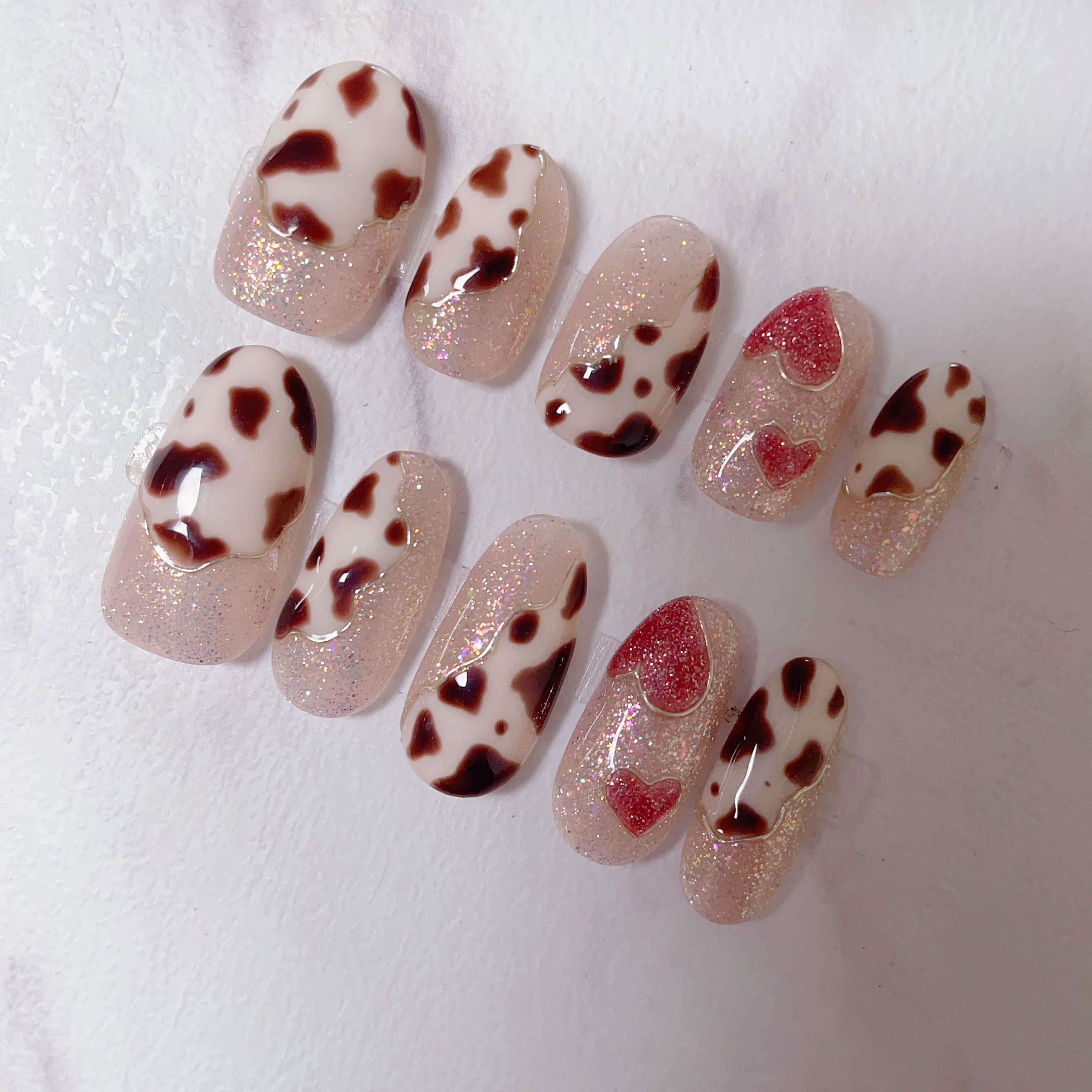 361】ピンク✖️フレンチネイルチップ