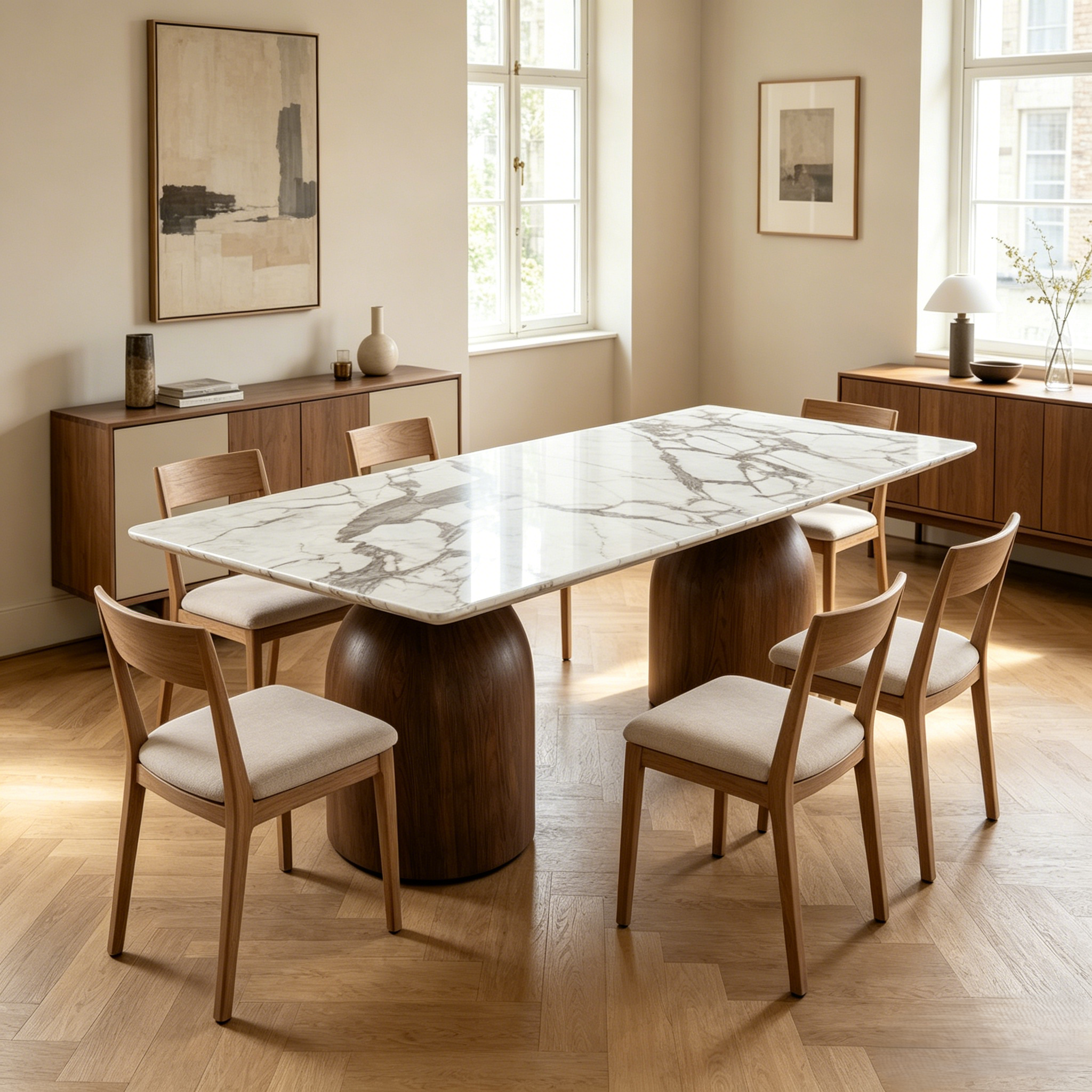 Calacatta Bloom Natural Marble Dining Table