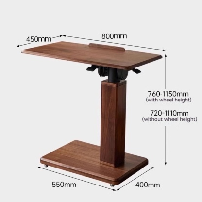 移动升降电脑桌实木折叠