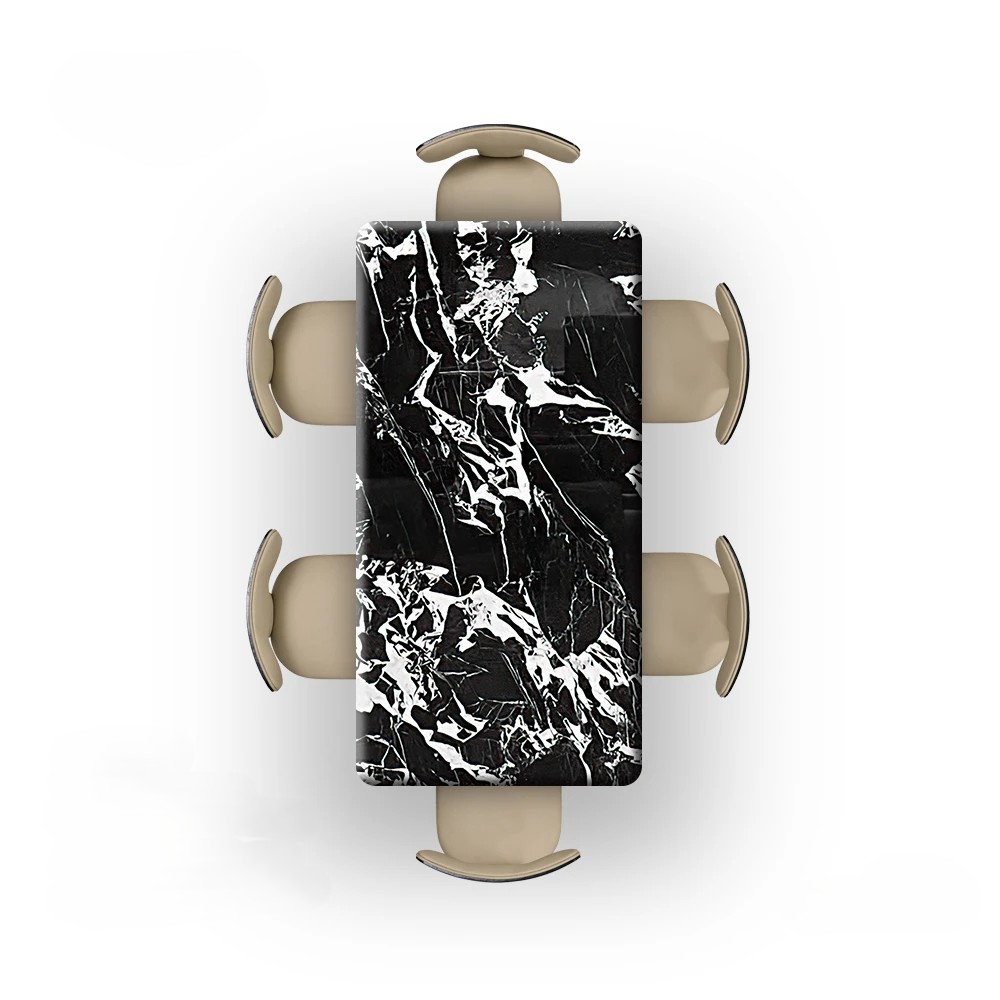 Obsidian Grace Natural Marble Dining Table