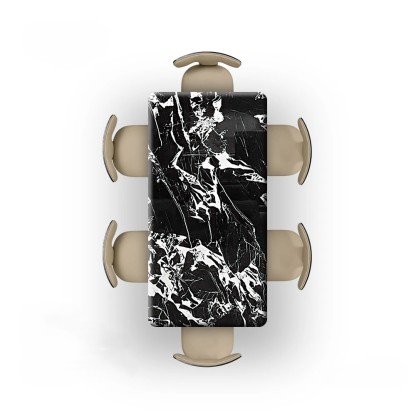 Obsidian Grace Natural Marble Dining Table