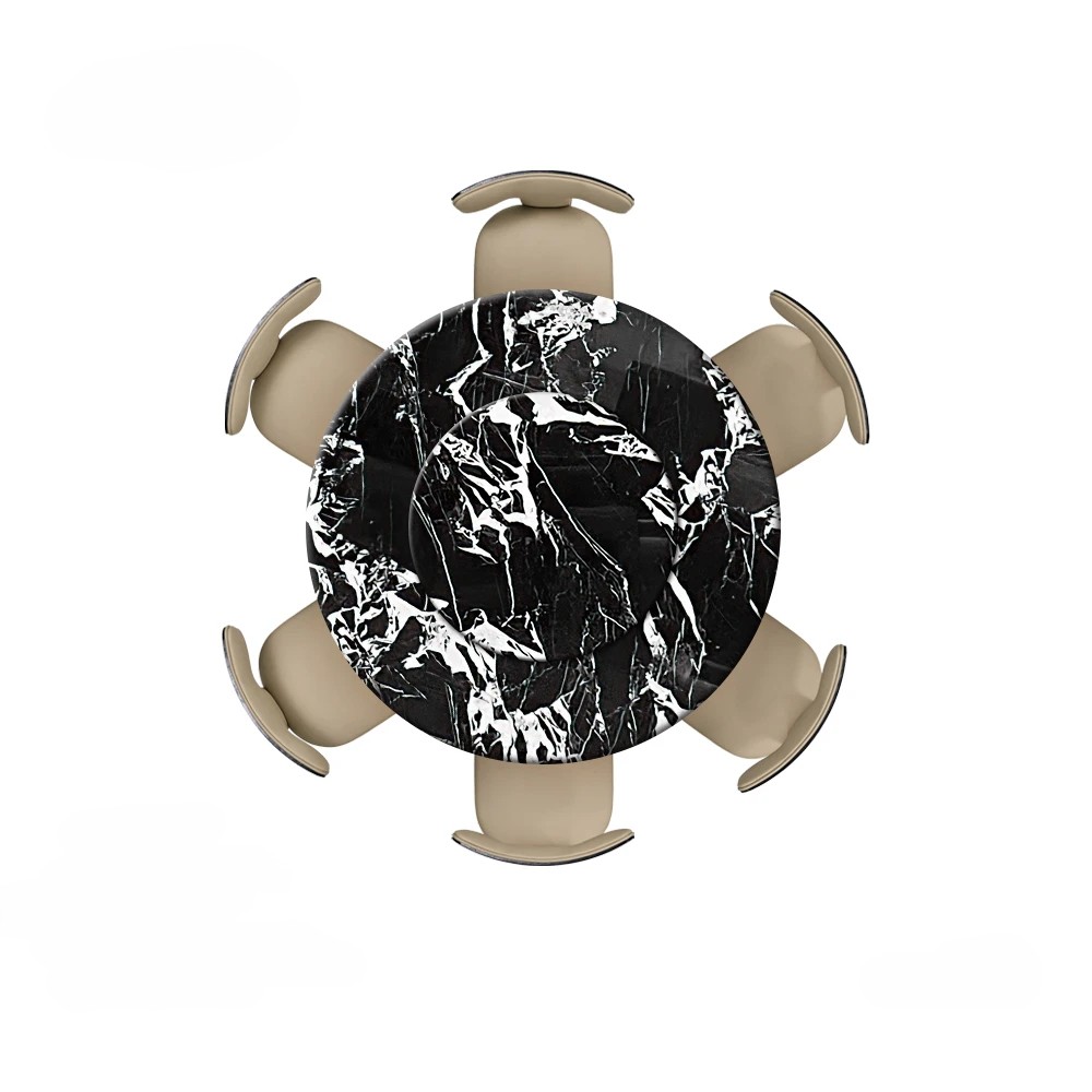 Obsidian Grace Natural Marble Dining Table