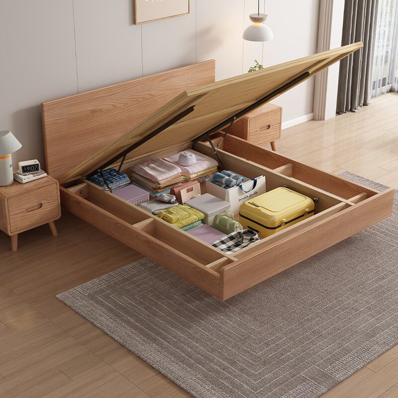 Elwood White Oak Platform Storage Bed