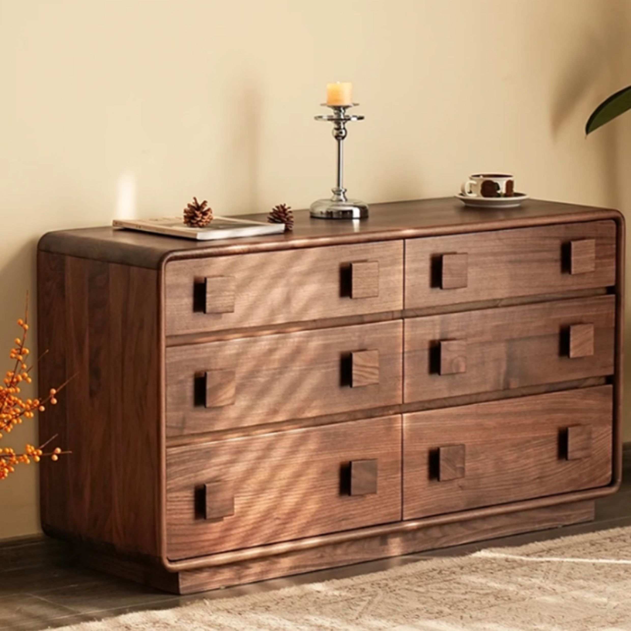 Auburn Modular Walnut Dresser & Vanity Set
