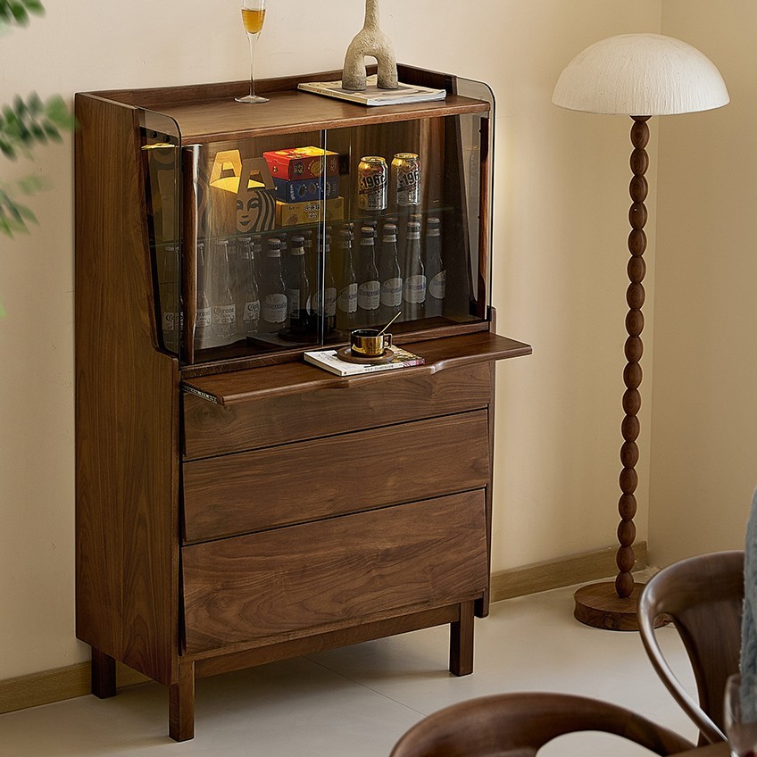 Opal Walnut Bar Cabinet