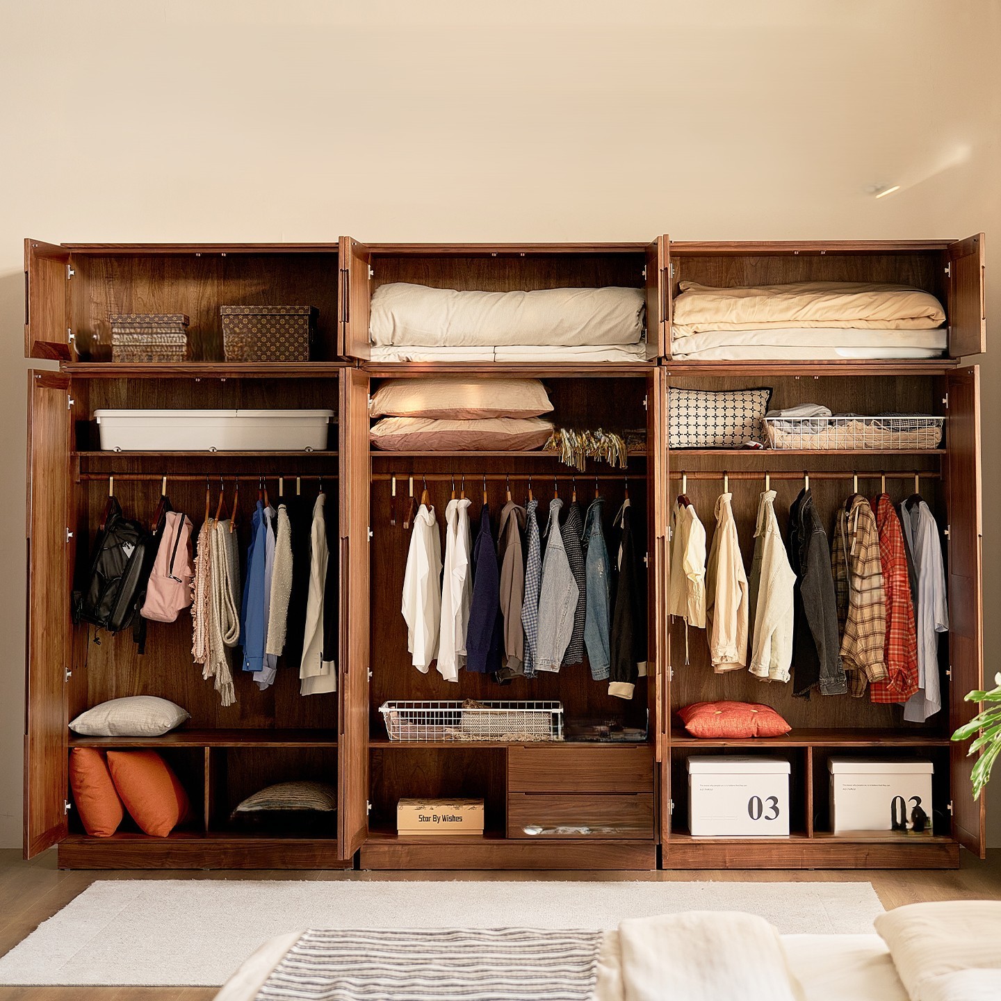 Walden Modular Walnut Wardrobe