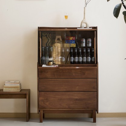 Opal Walnut Bar Cabinet
