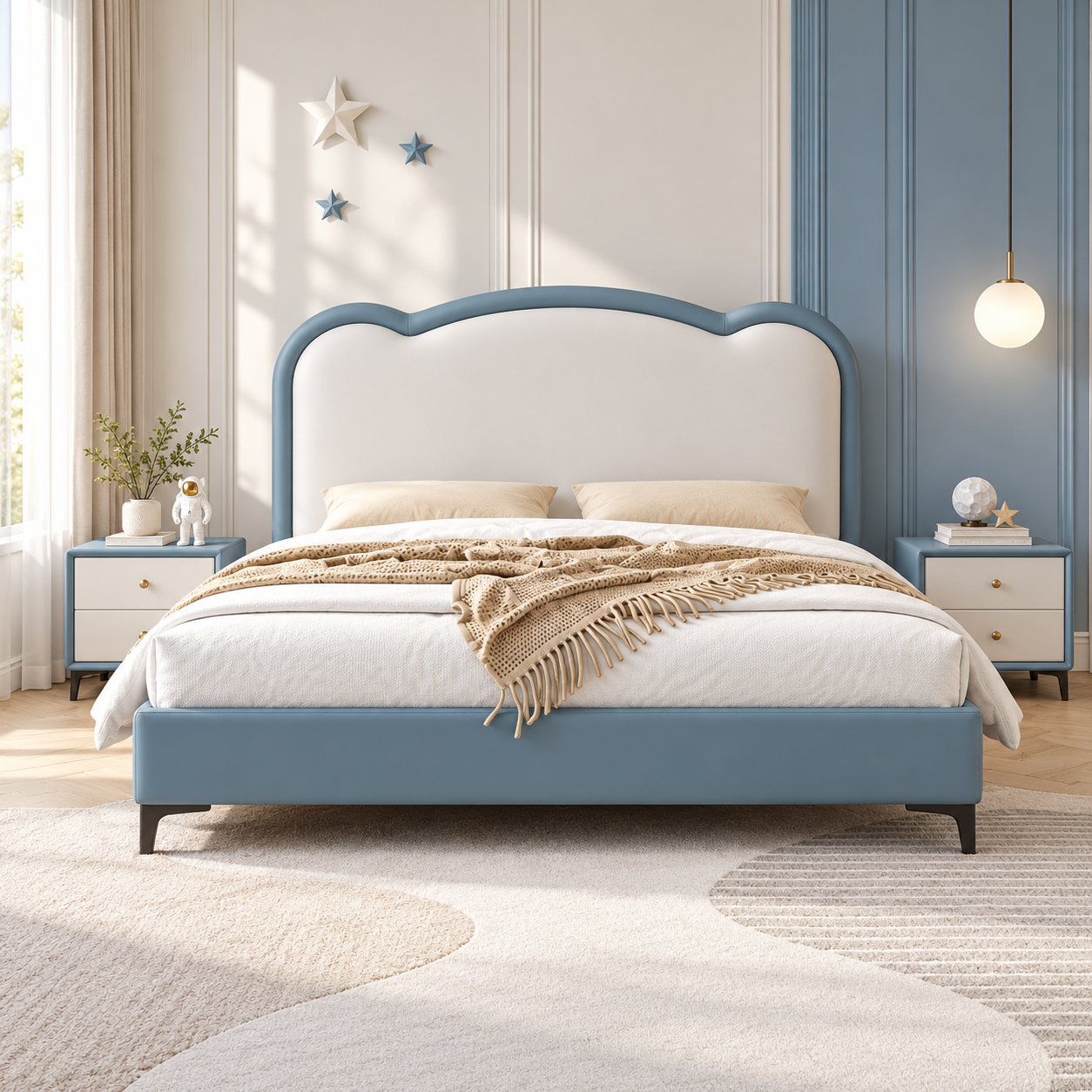 Celeste Curved Headboard Bed