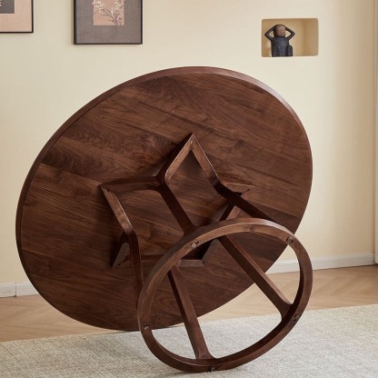 Aurelius 360° Solid Walnut Round Dining Table