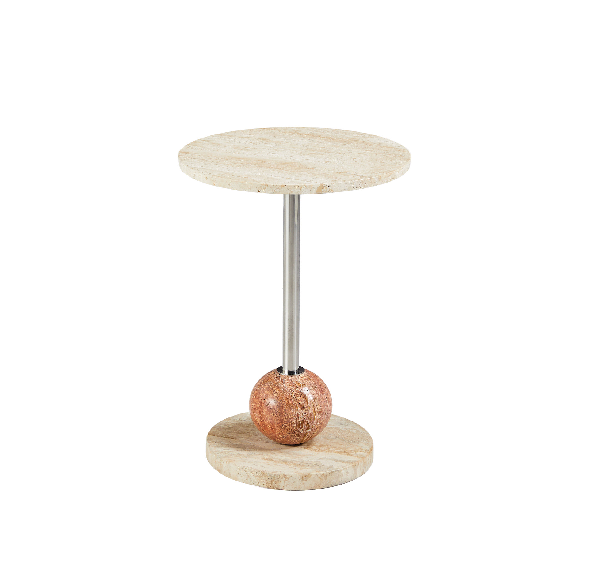 Terra Orb Travertine Side Table
