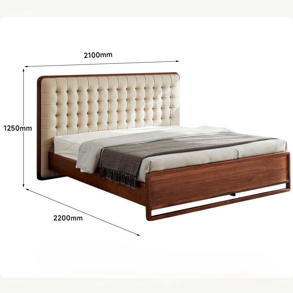 Nordhaven Walnut Leather Bed