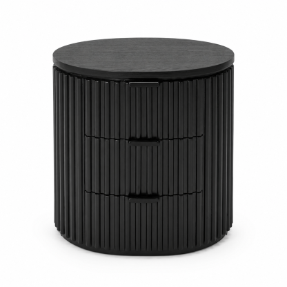 Noir Fluted Bedside Table