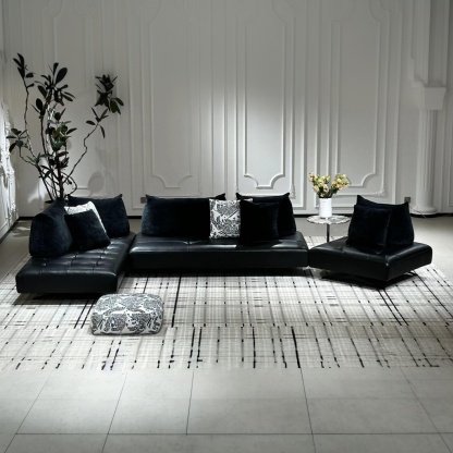 牛角沙发黑色