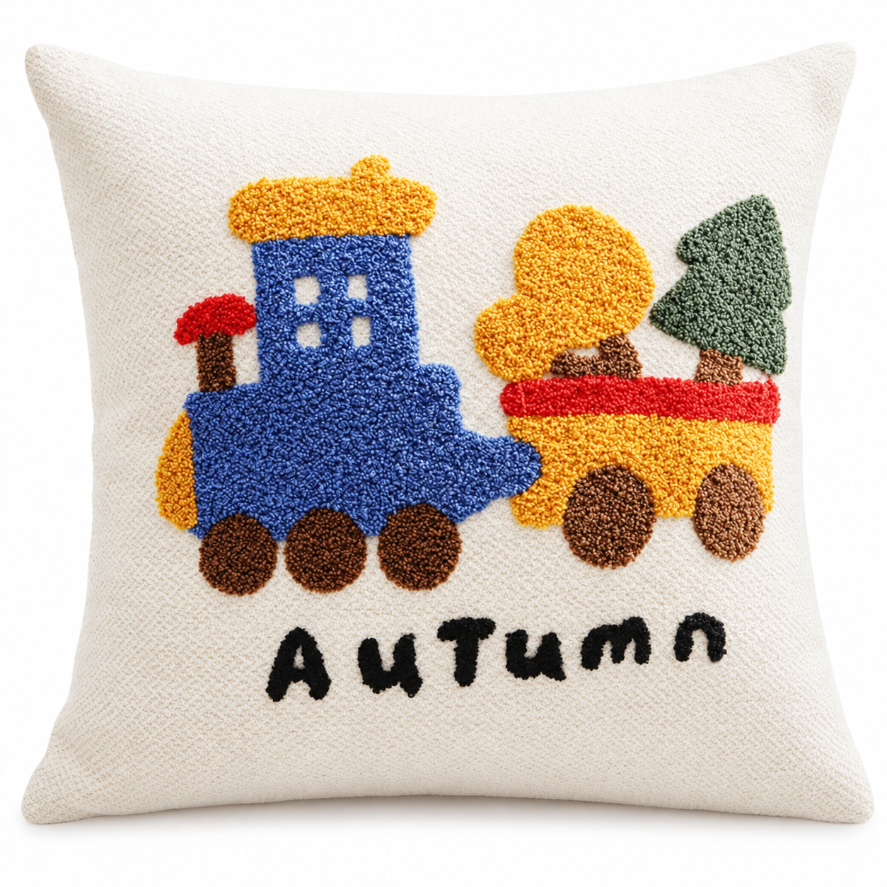 Autumn Train Tufted Cushion