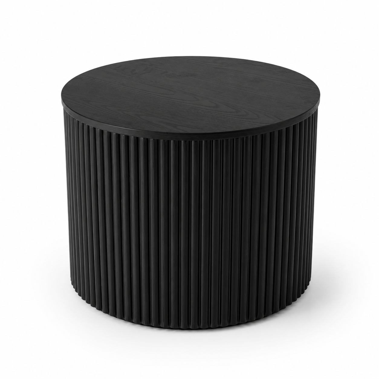 Noir Fluted Round Side Table