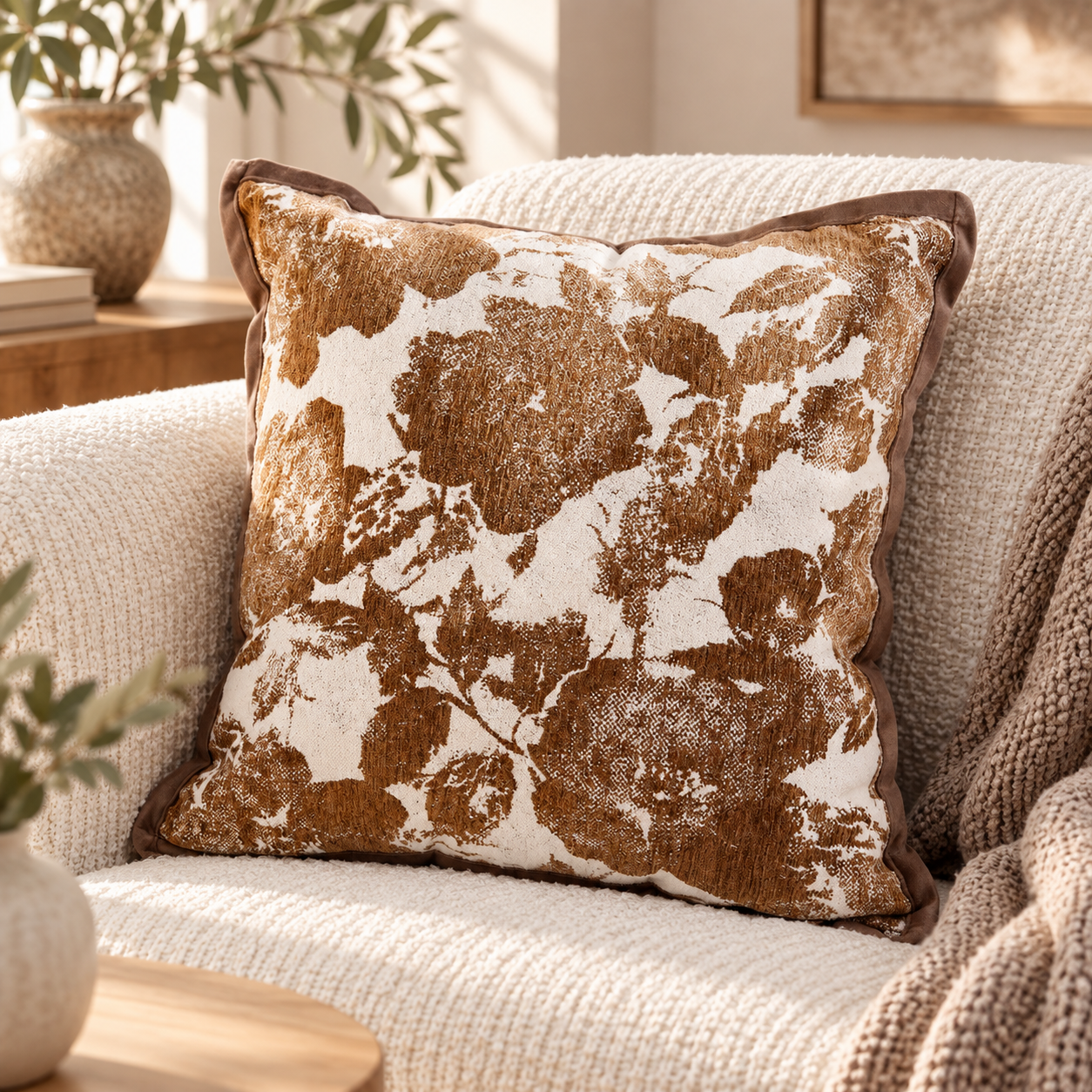 Vintage Floral Jacquard Cushion