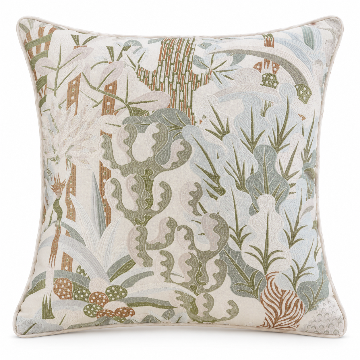 Botanical Embroidery Cushion