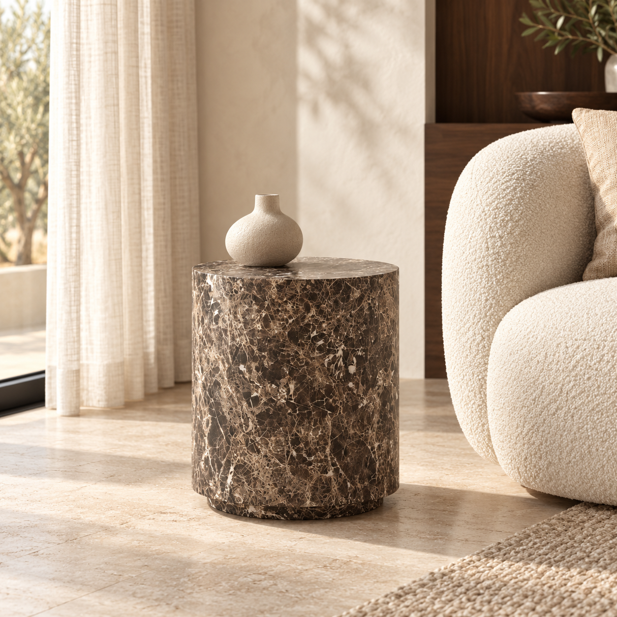 Sorrento Brown Marble Pedestal